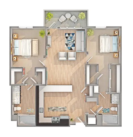 B6 | 2-Bedroom Floorplan