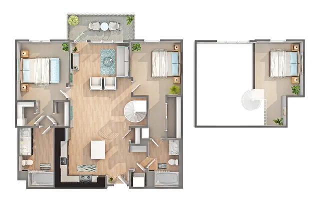 B6 Loft | 2-Bedroom Floorplan