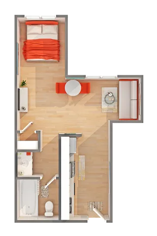 Studio Floorplan | Arrive 800 Penn | Denver, CO