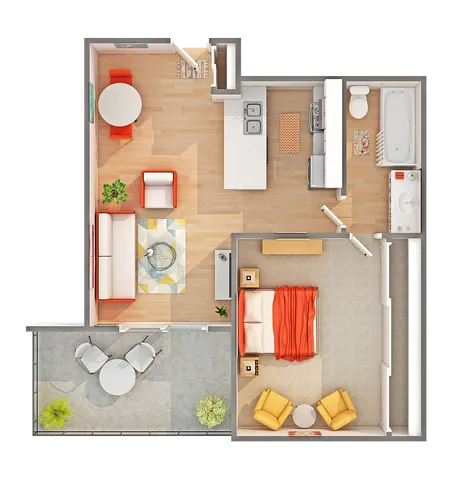 1 BR x 1 BA - Mountain Floorplan | Arrive 800 Penn | Denver, CO