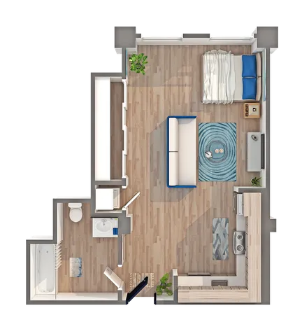 Studio - B Floorplan