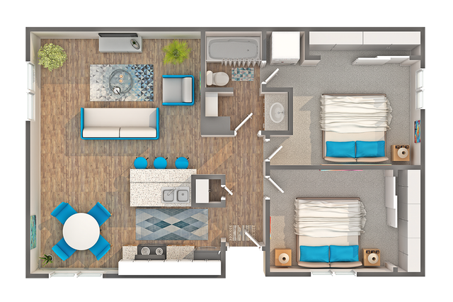 Natoma with W/D | 2-Bedroom Floorplan