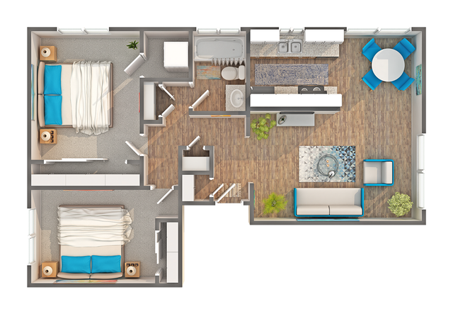 Pavilion with W/D | 2-Bedroom Floorplan