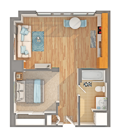 Studio - B Floorplan