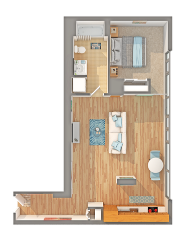 1x1 - F Floorplan