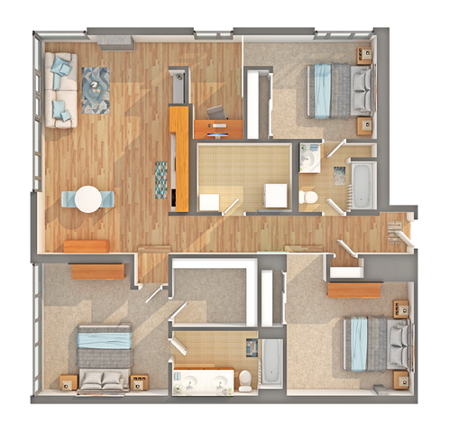 3x2 Den - A Floorplan