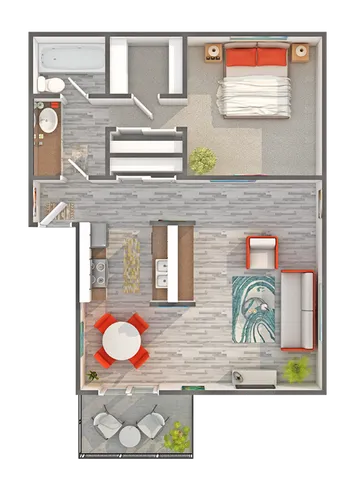 Hibiscus | 1-Bedroom Floorplan