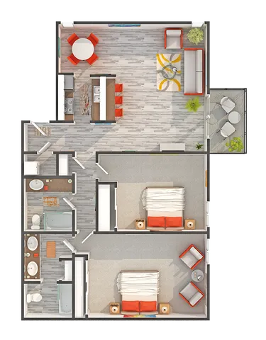 Daisy | 2-Bedroom Floorplan