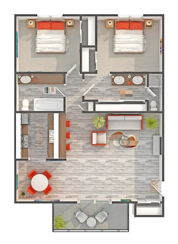 Lilac | 2-Bedroom Floorplan