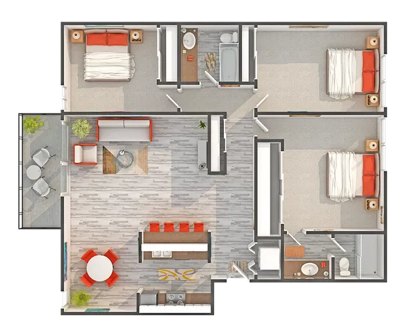 Sage | 3-Bedroom Floorplan