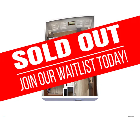 Sold Out Banner over Floorplan Studio 2 - Student Housing Property in Bozeman Montana.