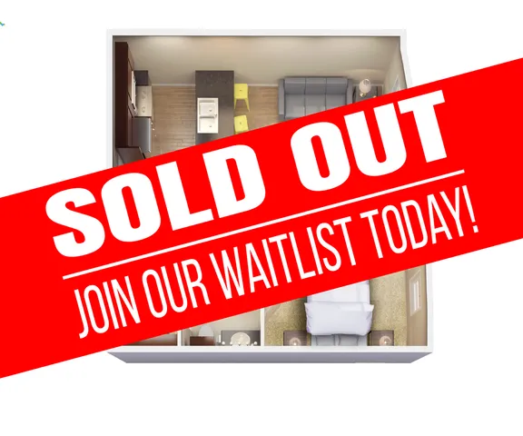 Sold Out Banner over Floorplan 1 bedroom A - Student Housing Property in Bozeman Montana.