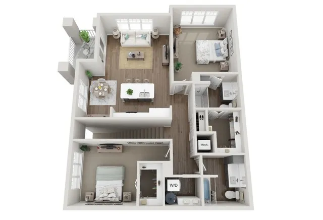 Floor Plan 2C | Seasons at River View | Apartments in Pleasant Prairie, WI
