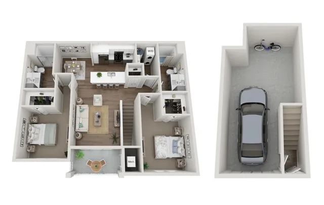 Floor Plan 2E | Seasons at River View | Apartments in Pleasant Prairie, WI
