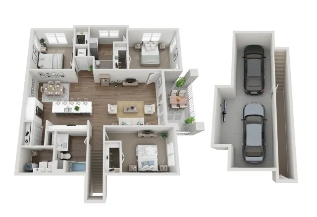Floor Plan 3B | Seasons at River View | Apartments in Pleasant Prairie, WI