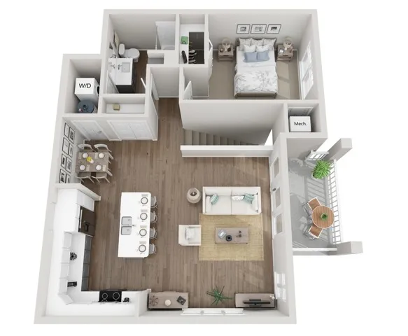Floor Plan 1F | Seasons at Plainfield | Apartments in Plainfield, IL