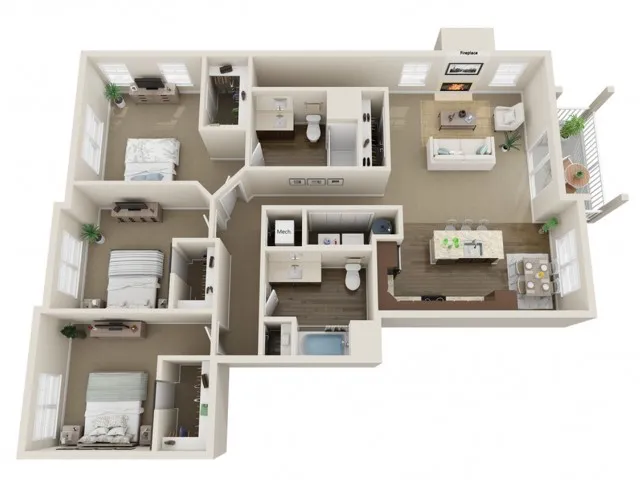 Floor Plan F | High Bluff Townhomes | Apartments in Grafton, WI