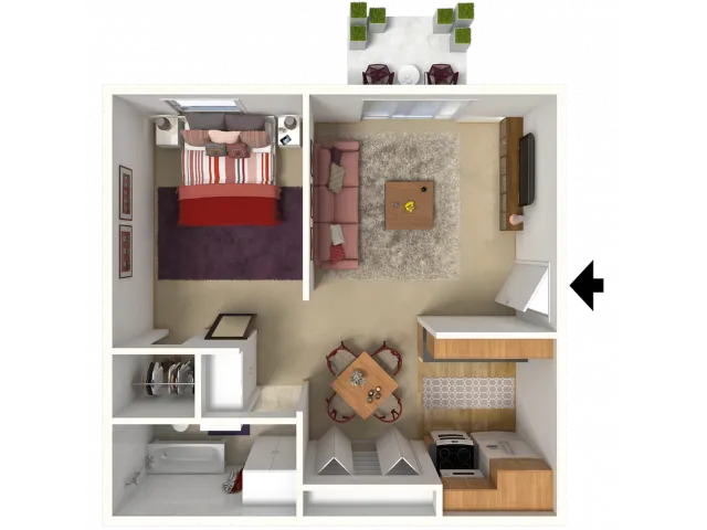 One Bedroom B | Arbor Lakes | Apartments in Middleton, WI
