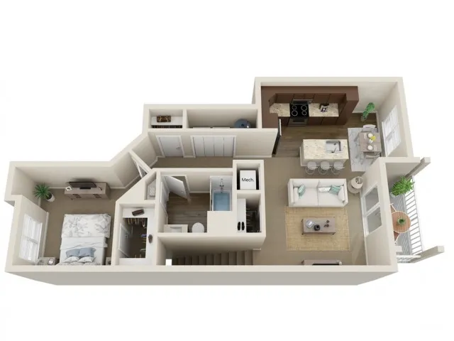 Floor Plan B | High Bluff Townhomes | Apartments in Grafton, WI