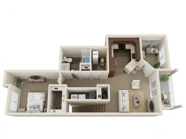 Floor Plan C | High Bluff Townhomes | Apartments in Grafton, WI