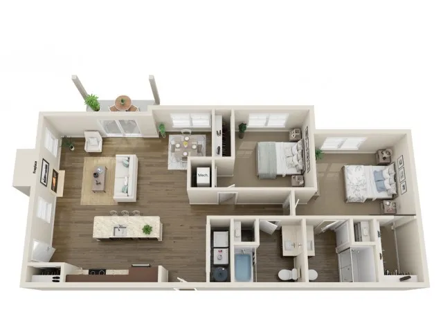 Floor Plan E | High Bluff Townhomes | Apartments in Grafton, WI
