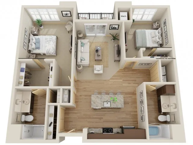 Floor Plan D1 | The Junction | Apartments in Menomonee Falls, WI