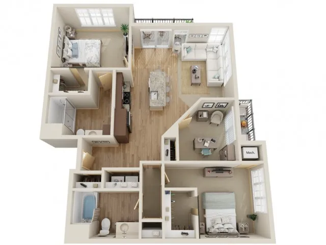 Floor Plan E1 | The Junction | Apartments in Menomonee Falls, WI