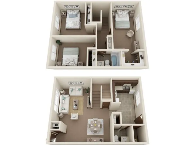 Three Bedroom, One and a Half Bathroom | Stone Point Apartments | Apartments in Menomonee Falls, WI