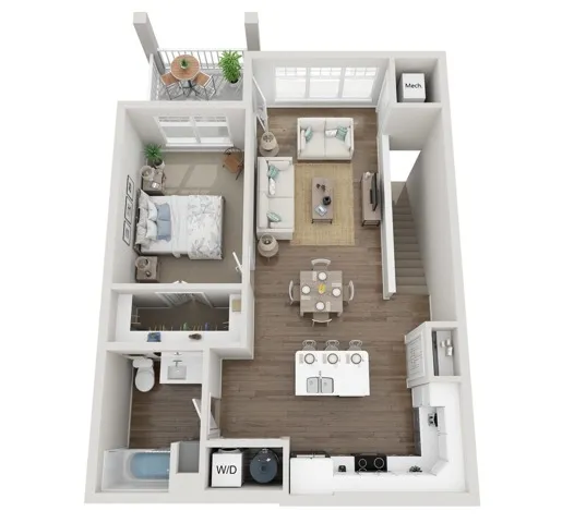Floor Plan 1E | Seasons at North Aurora | Apartments in North Aurora, IL