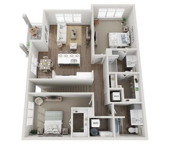 Floor Plan 2C | Seasons at North Aurora | Apartments in North Aurora, IL