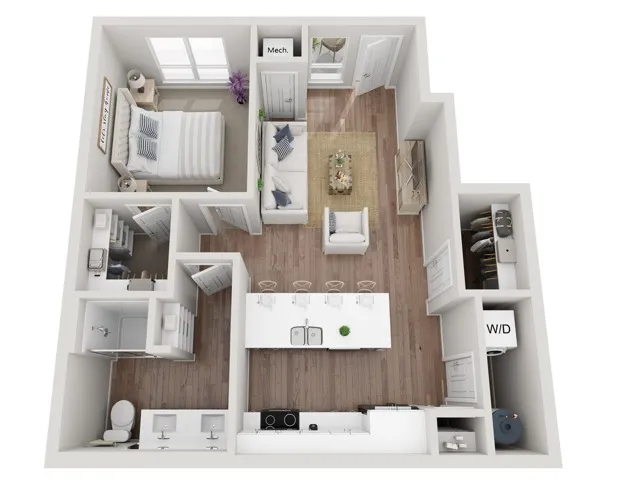 Floor Plan 1BR A | Seasons at Hoffman Estates | Apartments in Hoffman Estates, IL