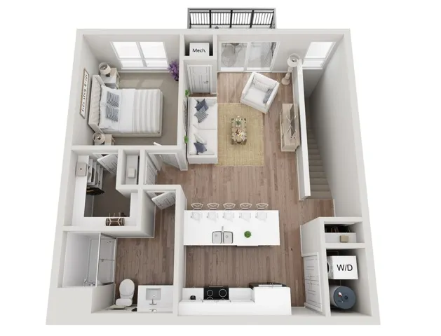 Floor Plan 1BR B | Seasons at Hoffman Estates | Apartments in Hoffman Estates, IL