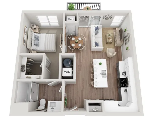 Floor Plan 1BR C | Seasons at Hoffman Estates | Apartments in Hoffman Estates, IL