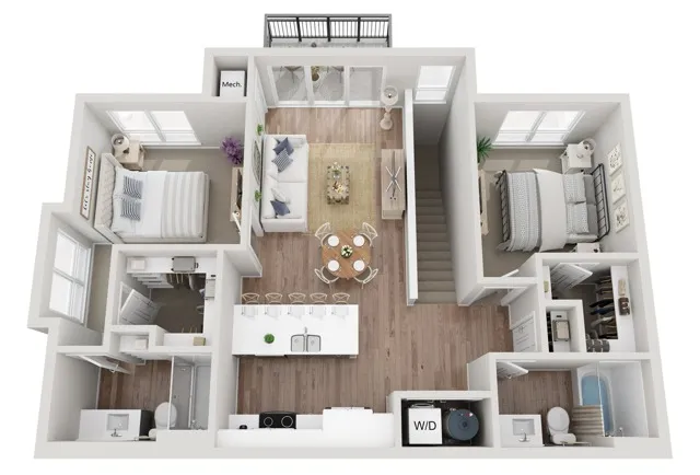 Floor Plan 2BR B1 | Seasons at Hoffman Estates | Apartments in Hoffman Estates, IL