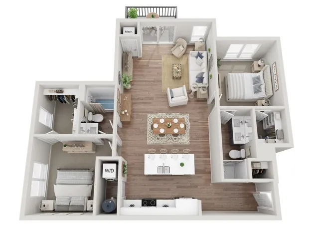 Floor Plan 2BR C2 | Seasons at Hoffman Estates | Apartments in Hoffman Estates, IL