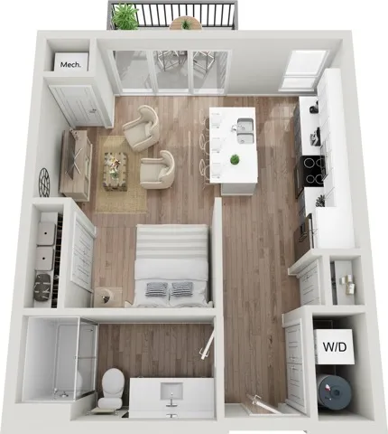 Floor Plan 0BR C | Seasons at Hoffman Estates | Apartments in Hoffman Estates, IL