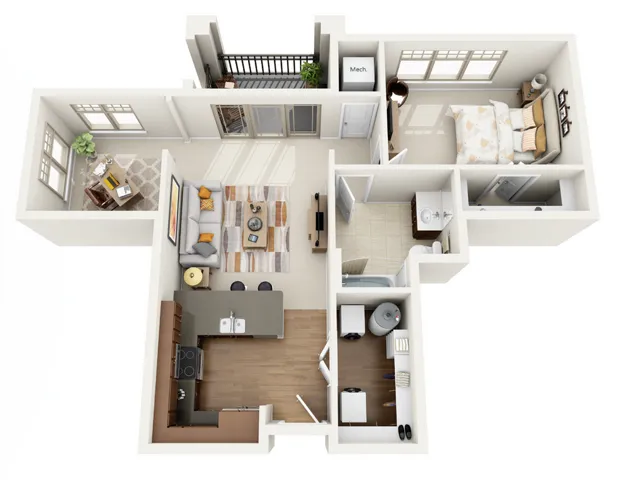 Floor Plan 1E | Wells Street Station | Apartments in Delafield, WI