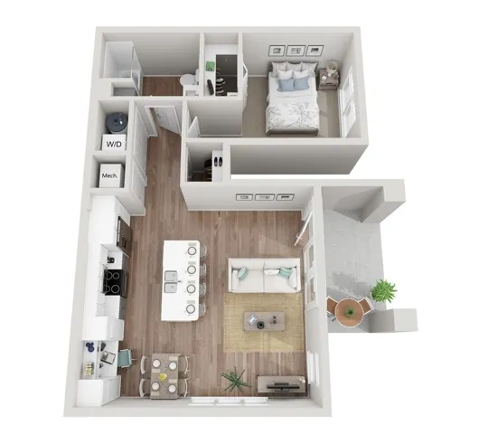 Floor Plan 1B | Seasons at Grafton | Apartments in Grafton, WI