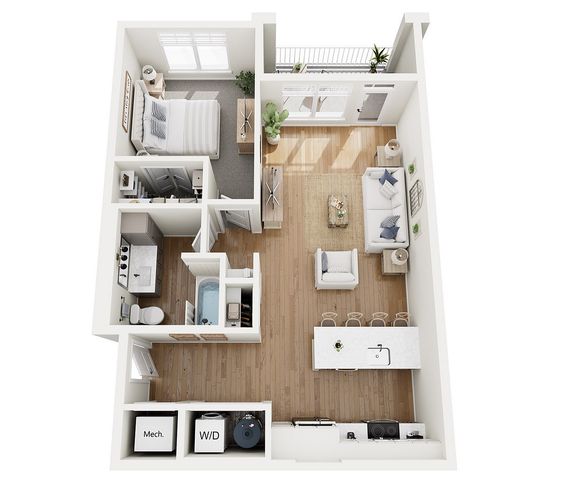 Floor Plan A1 | Echelon at Charlotte | Apartments in Charlotte, NC