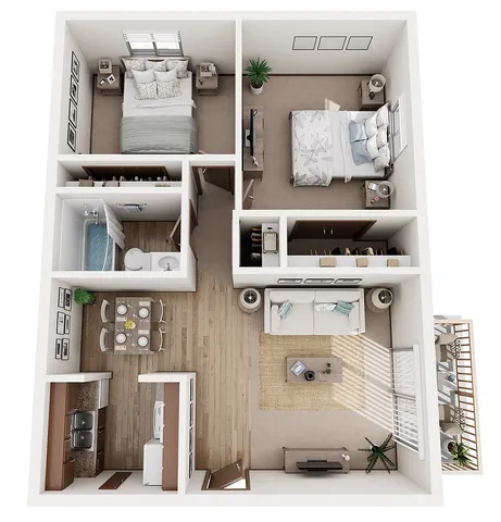 Two Bedroom, One Bathroom | Fitchburg Square | Apartments in Fitchburg, WI