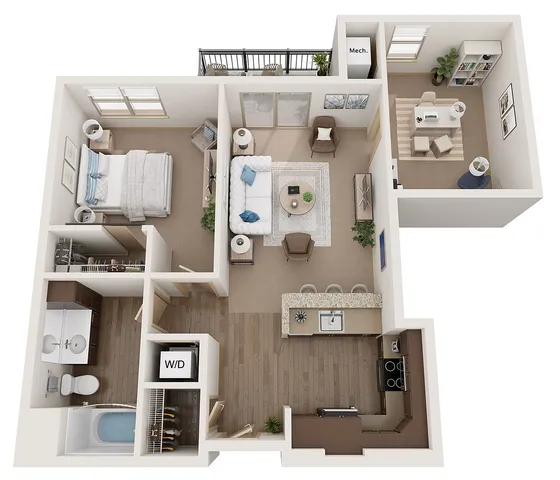 Floor Plan C1 | The Woodlands Apartments | Apartments in Menomonee Falls, WI