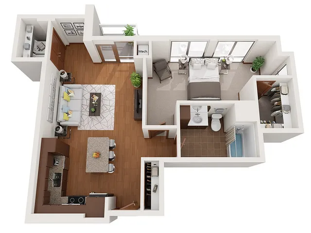 Floor Plan R1 | Domain | Apartments in Madison, WI