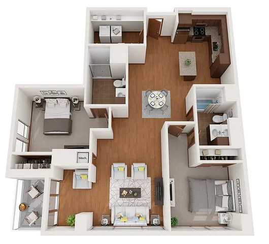 Floor Plan B | Domain | Apartments in Madison, WI