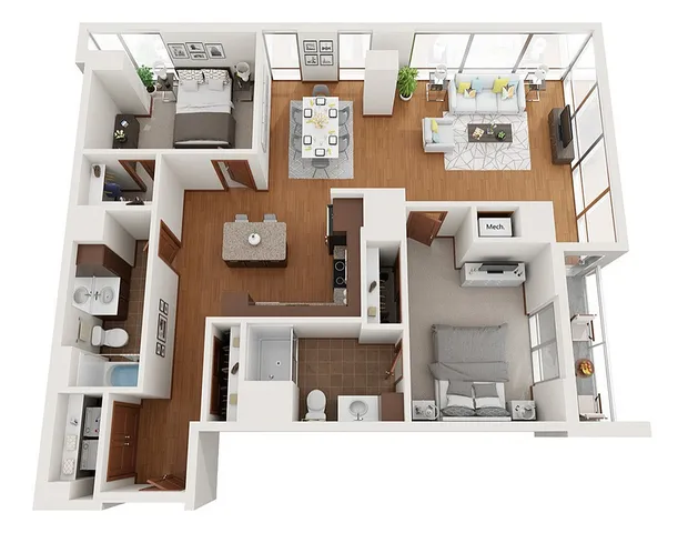 Floor Plan B1 | Domain | Apartments in Madison, WI