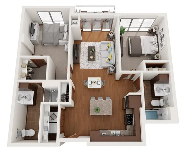 Floor Plan F1 | Domain | Apartments in Madison, WI