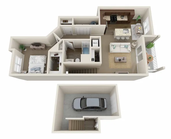 Floor Plan B | High Bluff Townhomes | Apartments in Grafton, WI