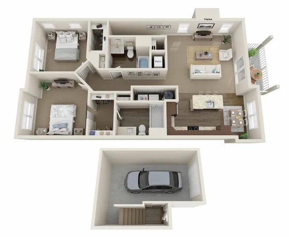 Floor Plan D | High Bluff Townhomes | Apartments in Grafton, WI