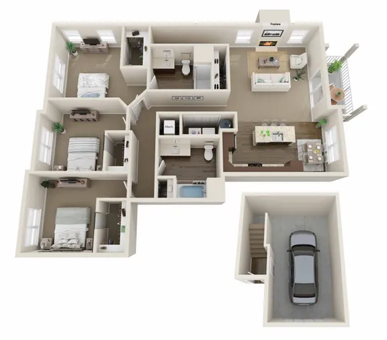Floor Plan F | High Bluff Townhomes | Apartments in Grafton, WI