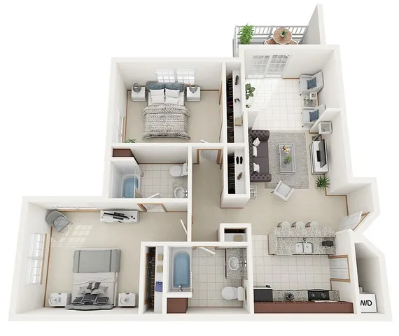 Floor Plan C | Riverwood Apartments | Apartments in Kenosha, WI