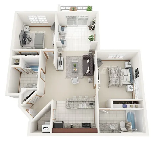 Floor Plan D | Riverwood Apartments | Apartments in Kenosha, WI